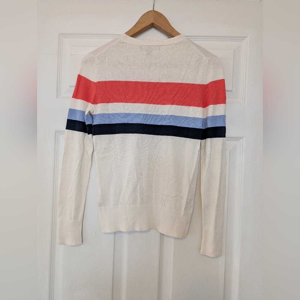 Silk Cotton Sweater With Classic Stripe Design Women's Size Extra Small - Picture 3 of 3